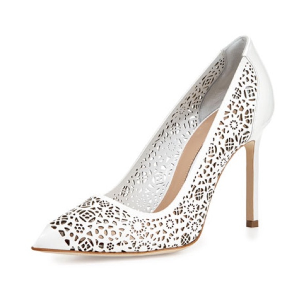 NEW Manolo Blahnik Laser Cut BB Patent Leather Heels